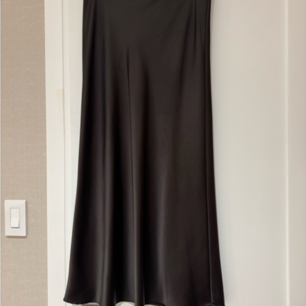 Zara brown silk Maxi Skirt